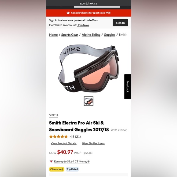 Smith Women’s snow goggle - Picture 3 of 3